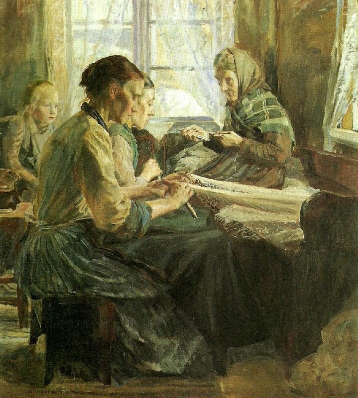 fiskarkvinnor bindande nat, Carl Wilhelmson